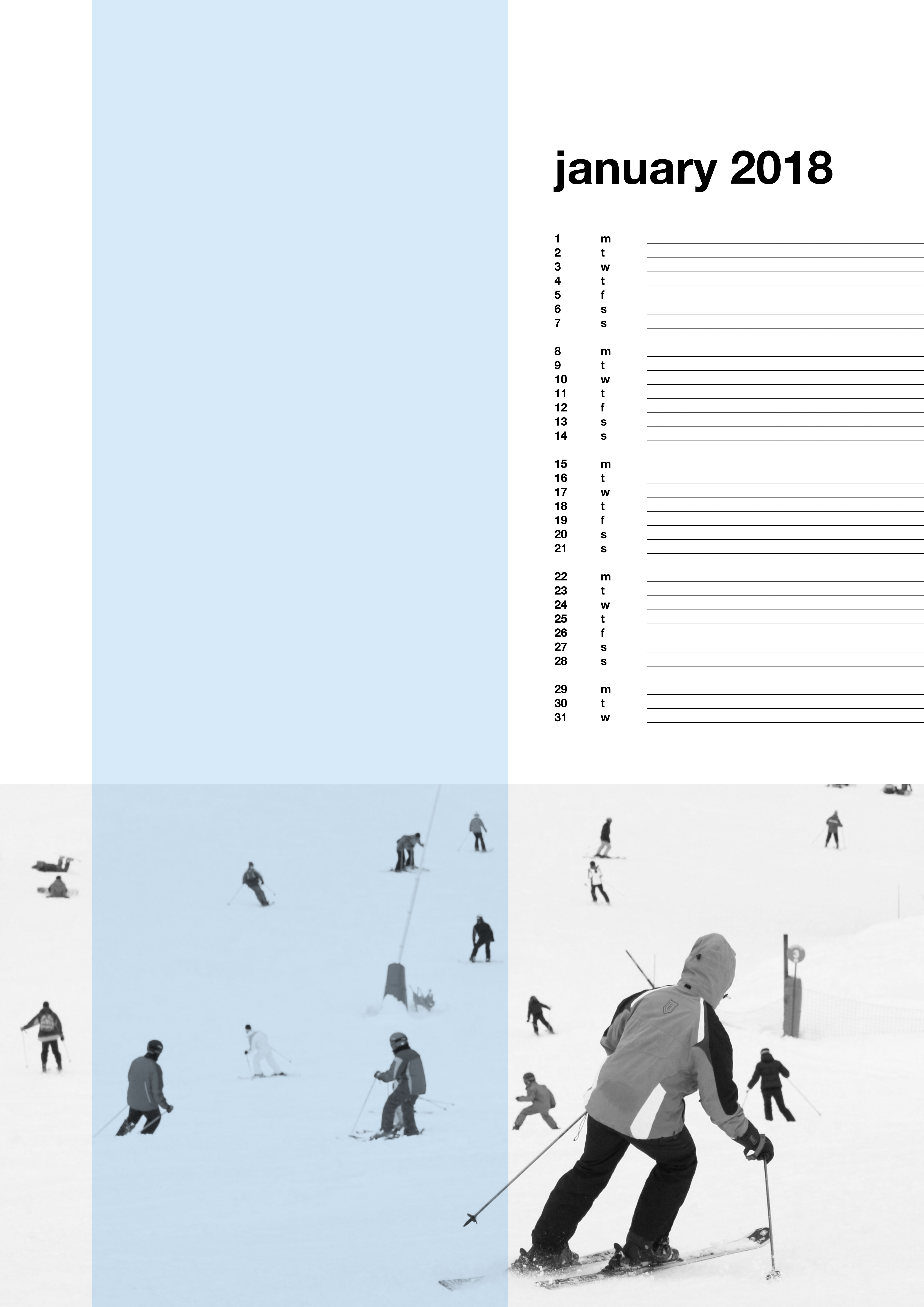 black and white calendars