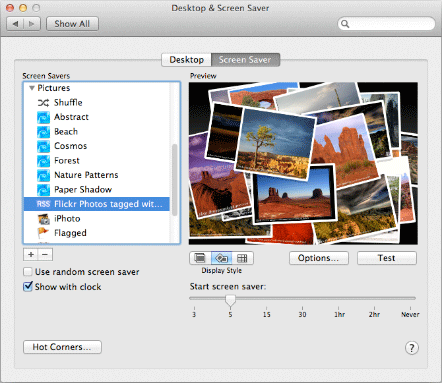 Flickr RSS Feed used for Mac OS X screen saver
